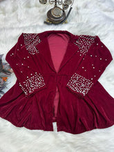 Load image into Gallery viewer, Stunning Pal Work Velvet Maroon Beautiful Jacket