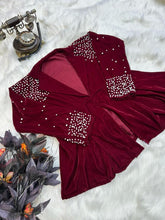 Load image into Gallery viewer, Stunning Pal Work Velvet Maroon Beautiful Jacket