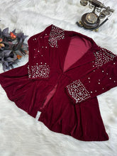 Load image into Gallery viewer, Stunning Pal Work Velvet Maroon Beautiful Jacket