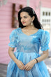 Load image into Gallery viewer, Trendy Jimmy Silk With Rich Multi Print Work Sky Blue Gown Clothsvilla