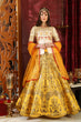 Load image into Gallery viewer, White-Yellow Embroidered Silk Bridal Lehenga Choli ClothsVilla
