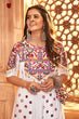 Load image into Gallery viewer, White Beautiful Embroidered Designer Koti Style Chaniya Choli for Navratri ClothsVilla.com
