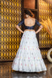 Load image into Gallery viewer, White Embroidered Cotton Semi Stitched Bridal Lehenga ClothsVilla