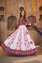 Load image into Gallery viewer, White Exclusive Embroidered with Mirror Work Navratri Chaniya Choli ClothsVilla.com