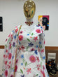 Load image into Gallery viewer, White Anarkali Gown in Faux Georgette with Digital Floral Print ClothsVilla