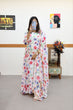 Load image into Gallery viewer, White Anarkali Gown in Faux Georgette with Digital Floral Print ClothsVilla