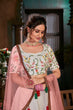 Load image into Gallery viewer, White Multi Thread Embroidered Cotton Wedding Wear Lehenga Choli ClothsVilla