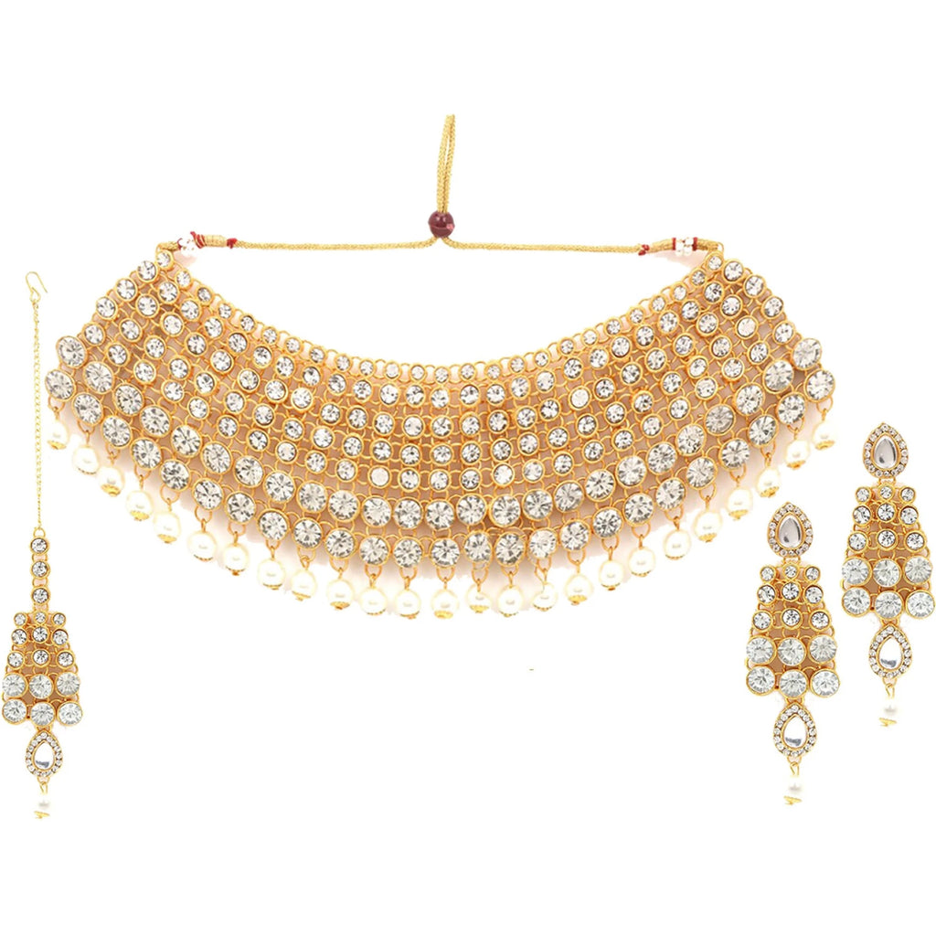 White, Gold Alloy Jewel Set ClothsVilla