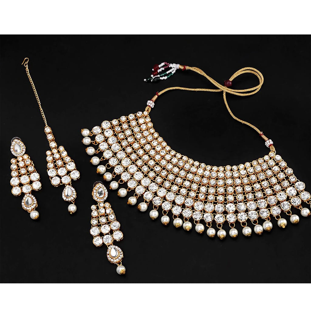 White, Gold Alloy Jewel Set ClothsVilla