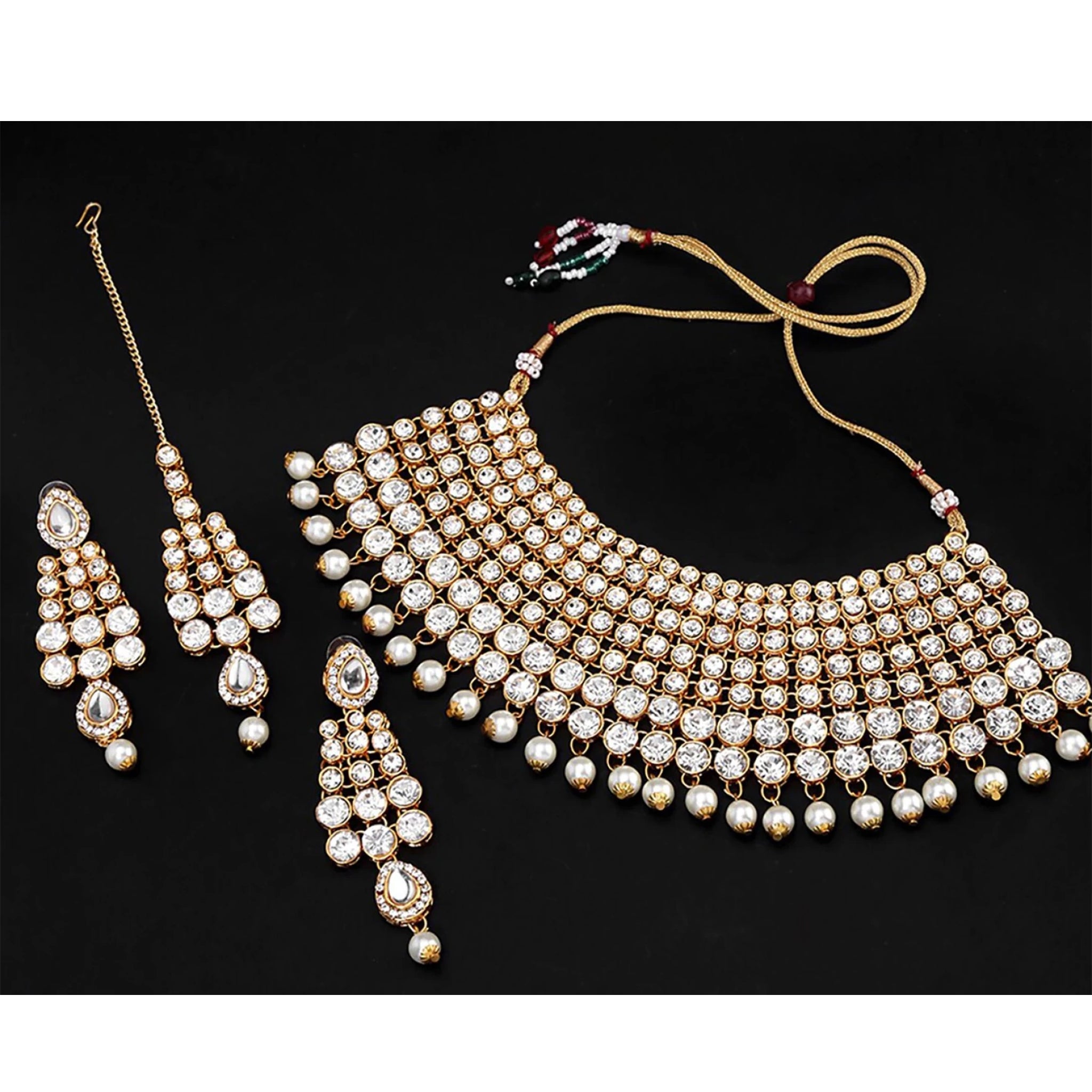 White, Gold Alloy Jewel Set ClothsVilla