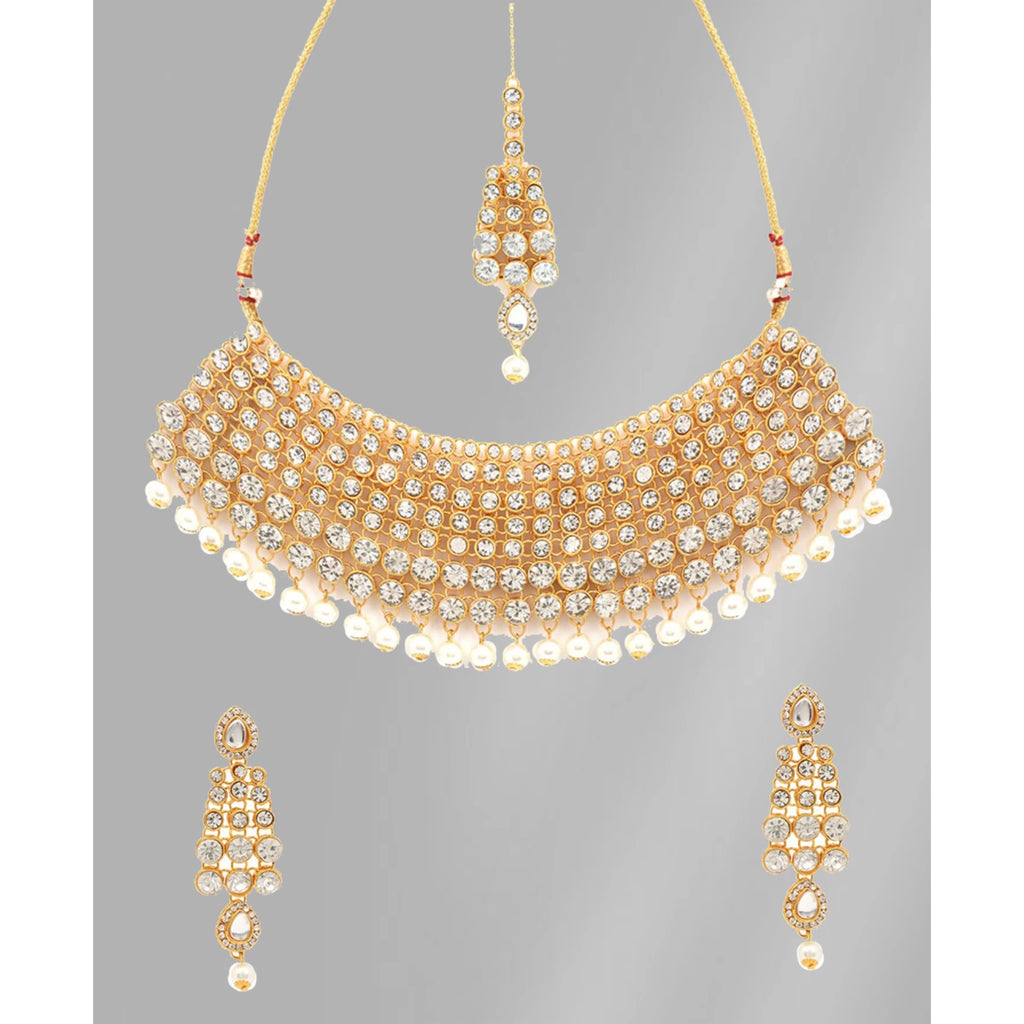 White, Gold Alloy Jewel Set ClothsVilla