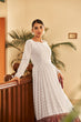 Load image into Gallery viewer, White &amp; Brown Metallic Foilage Print Georgette Anarkali Long Gown Semi Stitched ClothsVilla