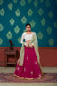 White & Pink Foil Printed Georgette Party Wear Lehenga Choli ClothsVilla