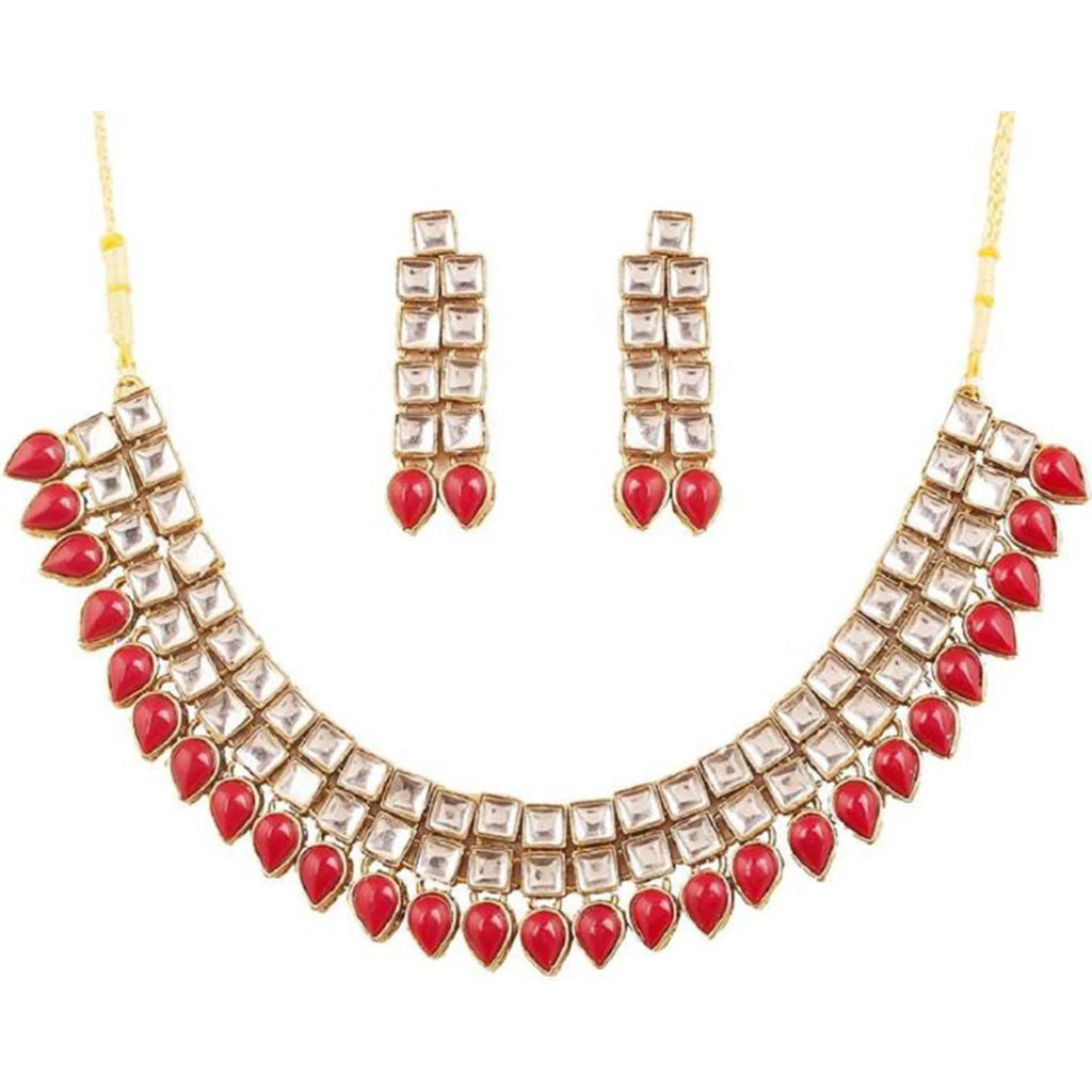 White and Red Alloy Jewel Set ClothsVilla