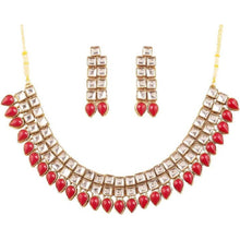 Load image into Gallery viewer, White and Red Alloy Jewel Set ClothsVilla