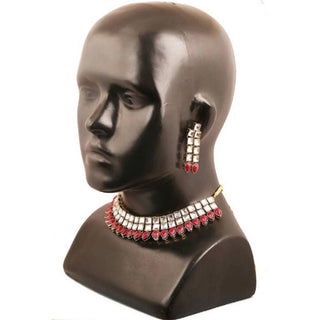 White and Red Alloy Jewel Set ClothsVilla
