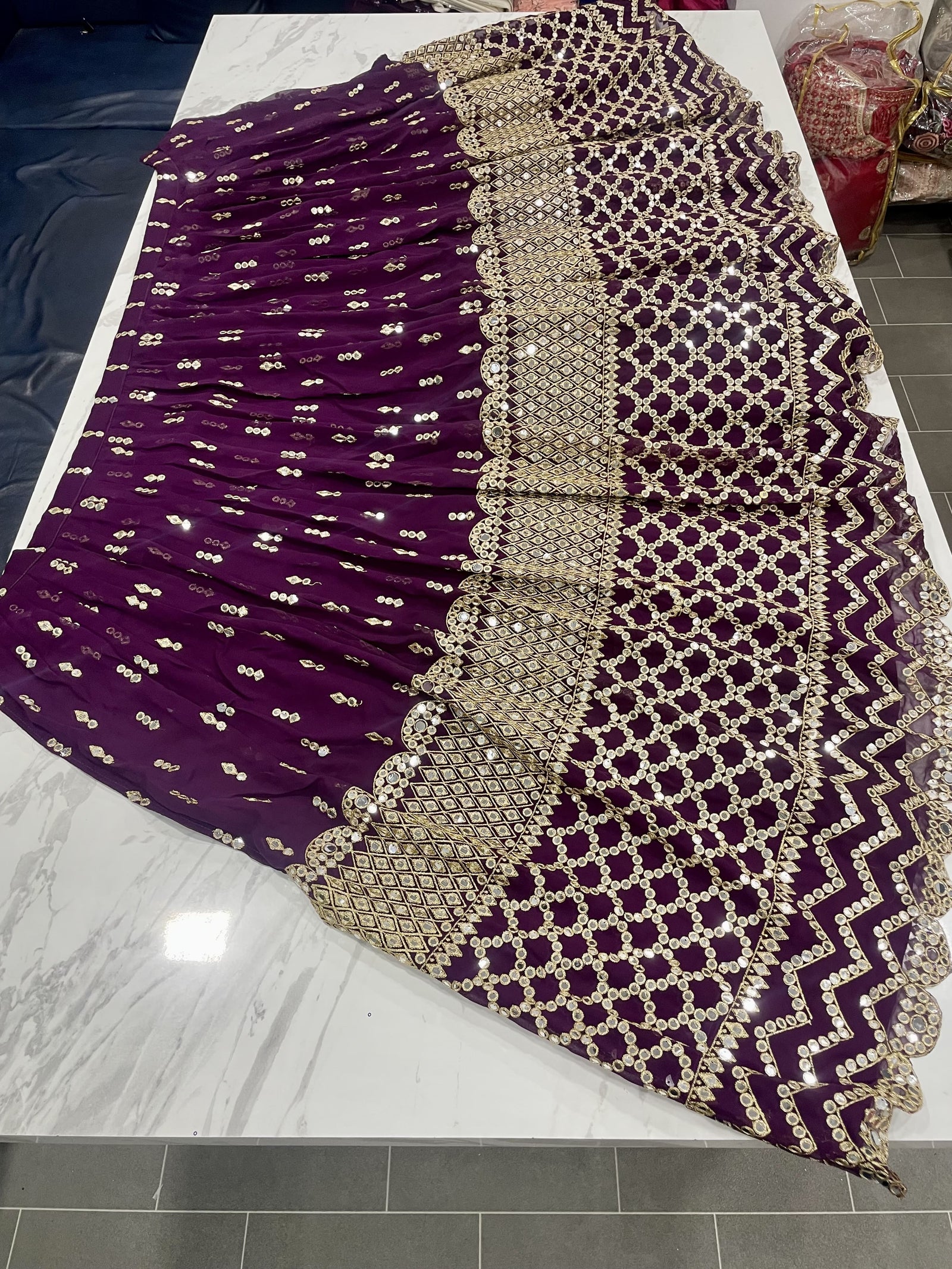 Wine Color Embroidered Attractive Party Wear Georgette Dulhan Wedding Lehenga Choli Clothsvilla