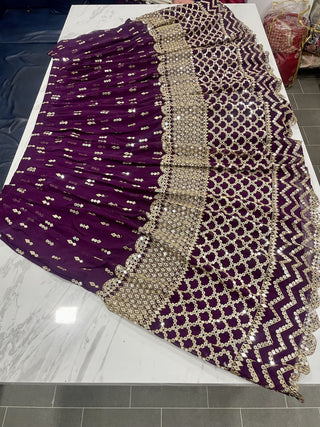 Wine Color Embroidered Attractive Party Wear Georgette Dulhan Wedding Lehenga Choli Clothsvilla