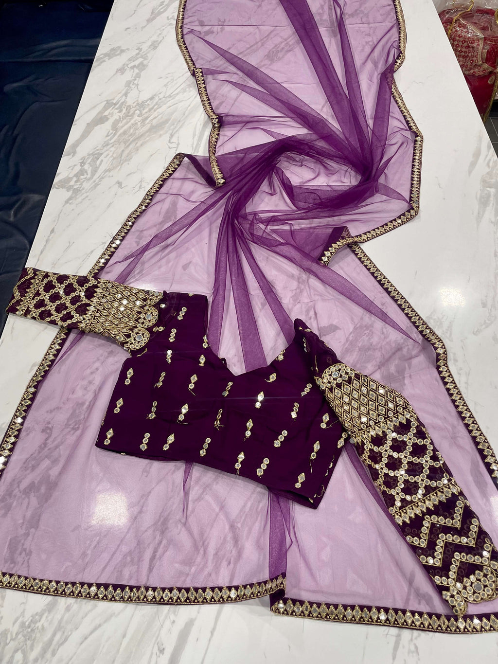Wine Color Embroidered Attractive Party Wear Georgette Dulhan Wedding Lehenga Choli Clothsvilla