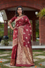 Wine Weaving Banarasi Silk Festival Wear Saree ClothsVilla