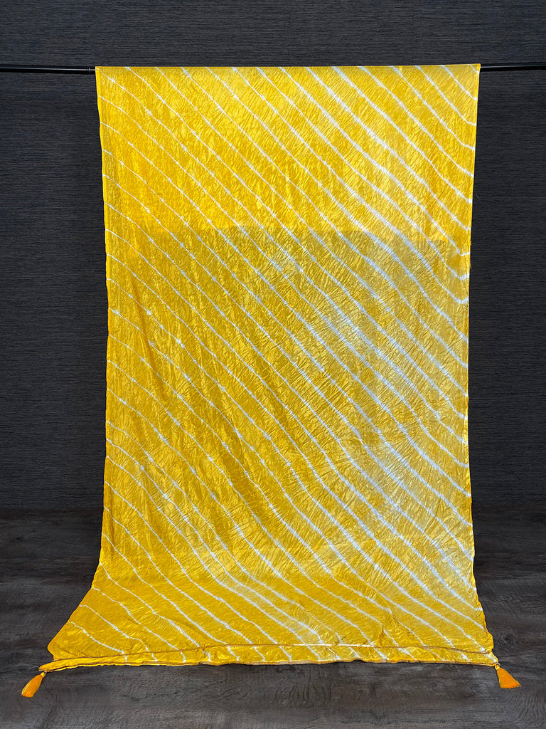 Yellow Color Gota Patti Border Leheriya Bandhej Dupatta Clothsvilla