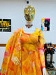 Load image into Gallery viewer, Yellow Anarkali Gown in Organza with Digital Print ClothsVilla