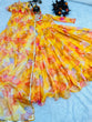 Load image into Gallery viewer, Yellow Anarkali Gown in Organza with Digital Print ClothsVilla