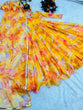 Load image into Gallery viewer, Yellow Anarkali Gown in Organza with Digital Print ClothsVilla