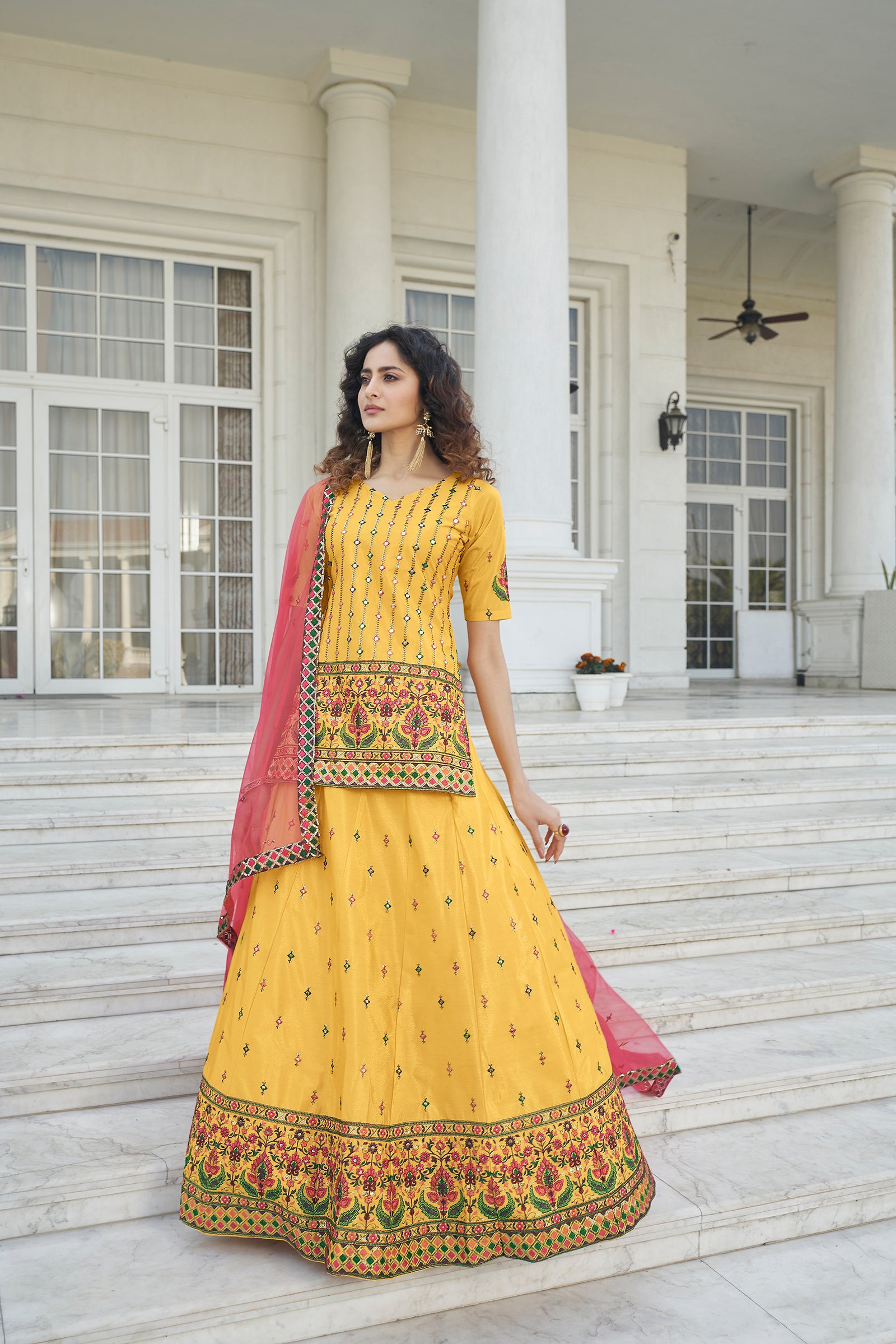Yellow Color Gota Patti Work Designer Lehenga Suit Clothsvilla
