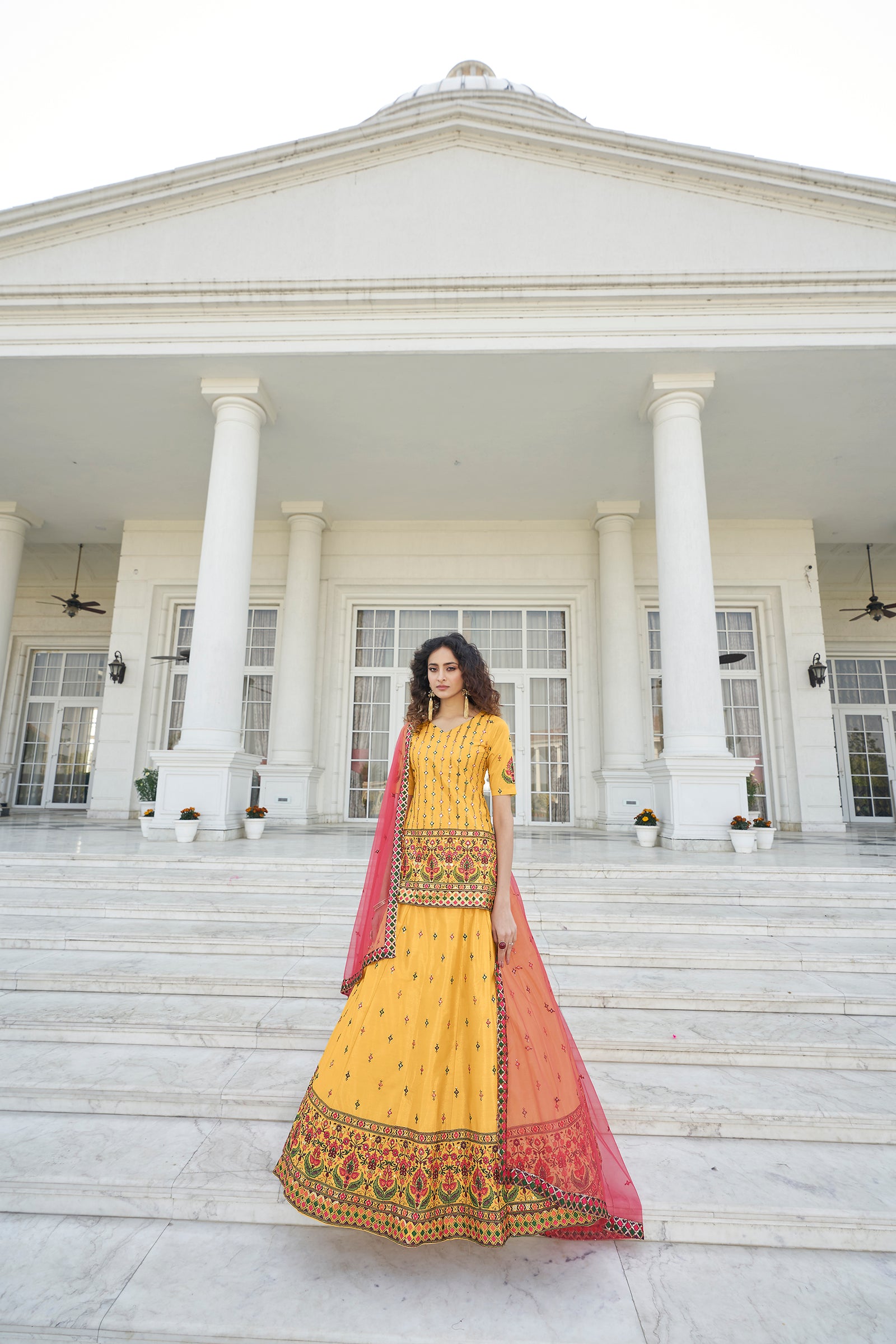 Yellow Color Gota Patti Work Designer Lehenga Suit Clothsvilla