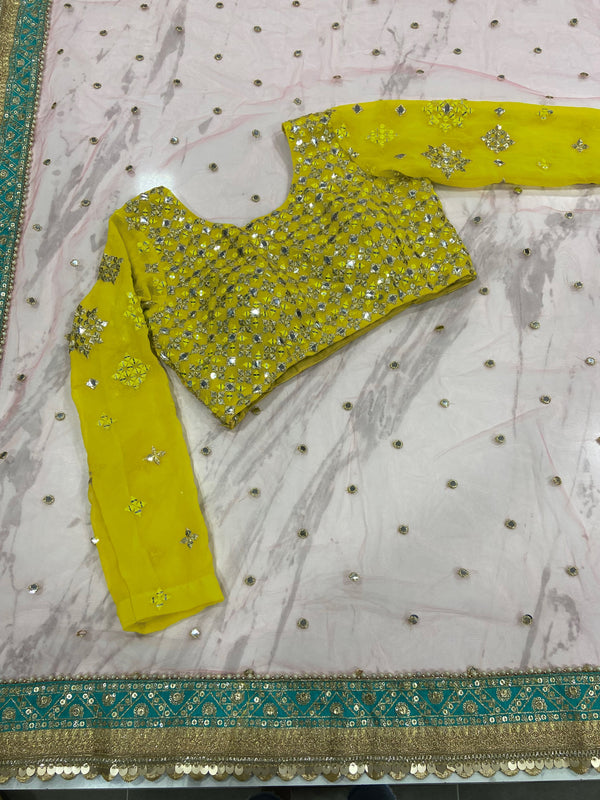 Yellow Designer Embroidered Lehenga Choli In Georgette For Bridal Marriage Mehendi Sangeet Party Wear Clothsvilla