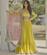 Load image into Gallery viewer, Yellow Designer Embroidered Lehenga Choli In Georgette For Bridal Marriage Mehendi Sangeet Party Wear Clothsvilla