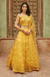 Load image into Gallery viewer, Yellow Embroidered Semi-Stitched Lehenga In Pure Organza Clothsvilla