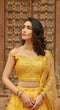 Load image into Gallery viewer, Yellow Embroidered Semi-Stitched Lehenga In Pure Organza Clothsvilla