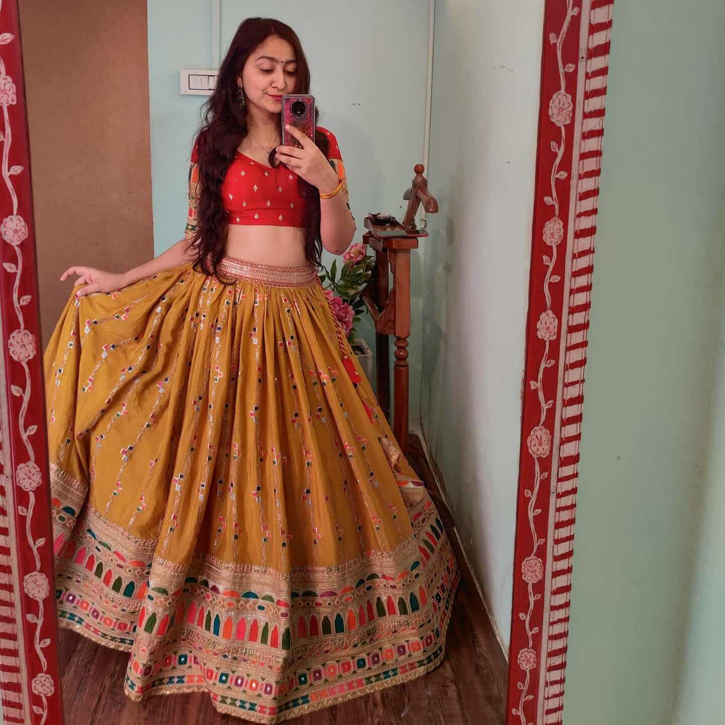 Yellow Lehenga Choli in Georgette With Resham and Sequence Work Clothsvilla