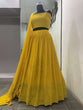 Load image into Gallery viewer, Yellow Lehenga Choli in Georgette With Sequence and Thread Work Clothsvilla