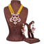 Yellow Pearl and Pink Dimond Necklace Alloy Gold-plated Jewel Set ClothsVilla