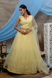 Load image into Gallery viewer, Yellow Ruffle Thread Net Party Wear Lehenga Choli ClothsVilla