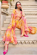 Load image into Gallery viewer, Yellow Silk Print Work Three Piece Co-Ord Set ClothsVilla.com