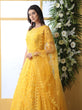 Load image into Gallery viewer, Yellow Thread Embroidered Net Party Wear Anarkali Gown With Dupatta ClothsVilla