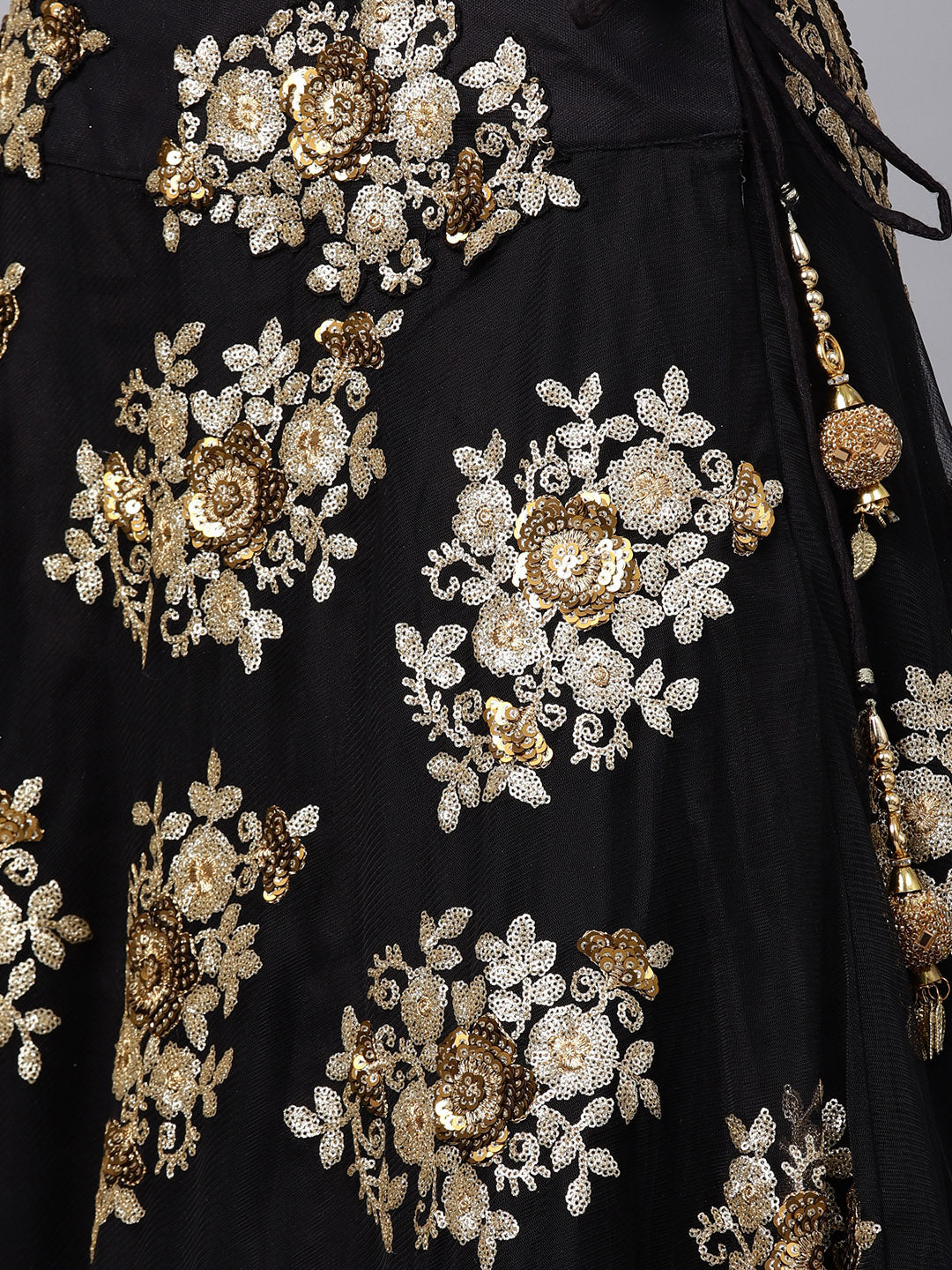 Charming Black Colored Part Wear Designer Sequins Embroidered Lehenga choli ClothsVilla