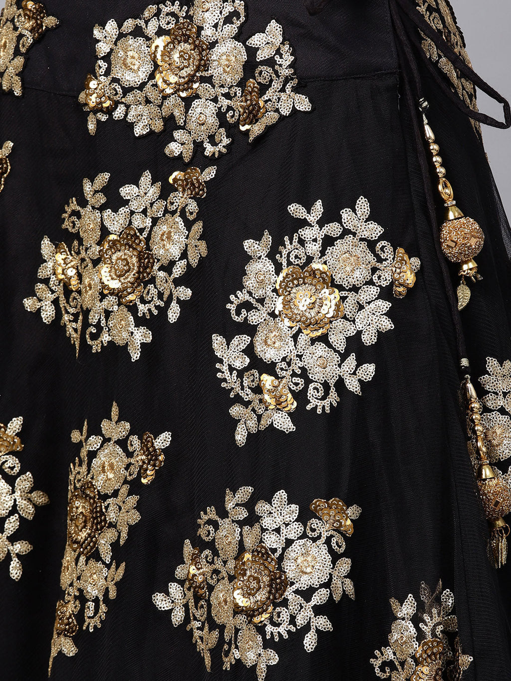 Charming Black Colored Part Wear Designer Sequins Embroidered Lehenga choli ClothsVilla