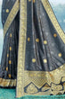 Load image into Gallery viewer, Anchor Grey Zari Butta Woven Banarasi Saree Clothsvilla