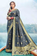Load image into Gallery viewer, Anchor Grey Zari Butta Woven Banarasi Saree Clothsvilla