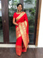Red Color Weaving Zari Work Banarasi Soft Silk Saree Clothsvilla
