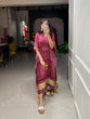 Load image into Gallery viewer, Maroon Color Bandhej Print With Gotta Patti Lace Border Gaji Silk Kaftan ClothsVilla.com