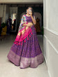 Load image into Gallery viewer, Purple Color Printed With Zari Weaving Work Viscose Dola Silk Lehenga Choli Clothsvilla
