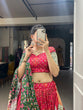 Load image into Gallery viewer, Red Color Printed With Zari Weaving Work Viscose Dola Silk Lehenga Choli Clothsvilla