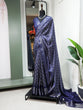 Load image into Gallery viewer, Navy Blue Color Printed With Zari Border Dola Silk Saree Clothsvilla