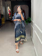 Load image into Gallery viewer, Navy Blue Color Patola Printed Gaji Silk Kaftan ClothsVilla.com